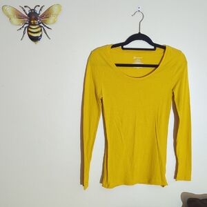 No Boundaries Yellow Fitted Long Sleeve Tee